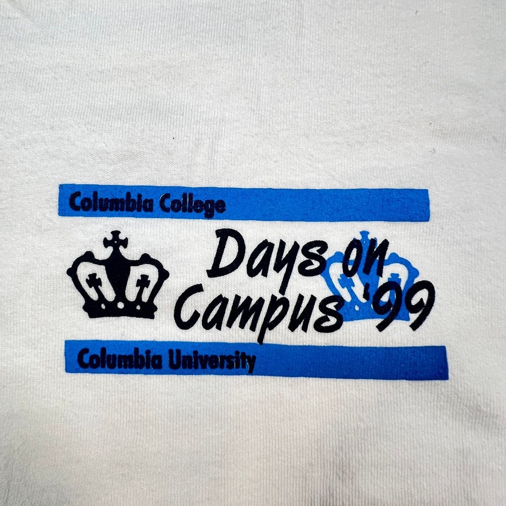 Vtg Hanes Beefy-T Columbia University College Days On Campus 99 2003 Large Shirt